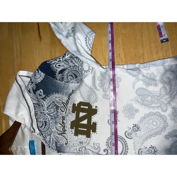 Womens Notre Dame Top Full Zip Lightweight Hooded Tee Shirt P. Michael Small - Picture 9 of 10
